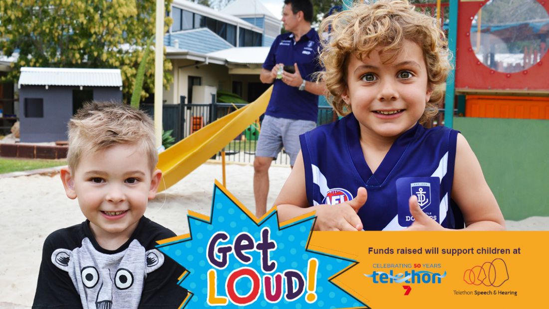 Poster for the TSH GET LOUD! campaign for Leo and Gus, young boys affected by hearing loss
