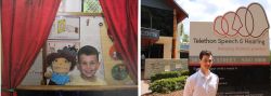 These images, taken 15 years apart, show a young Max Briffa as a Telethon Speech & Hearing student in 2007 and as a confident young man visiting the school in 2022.