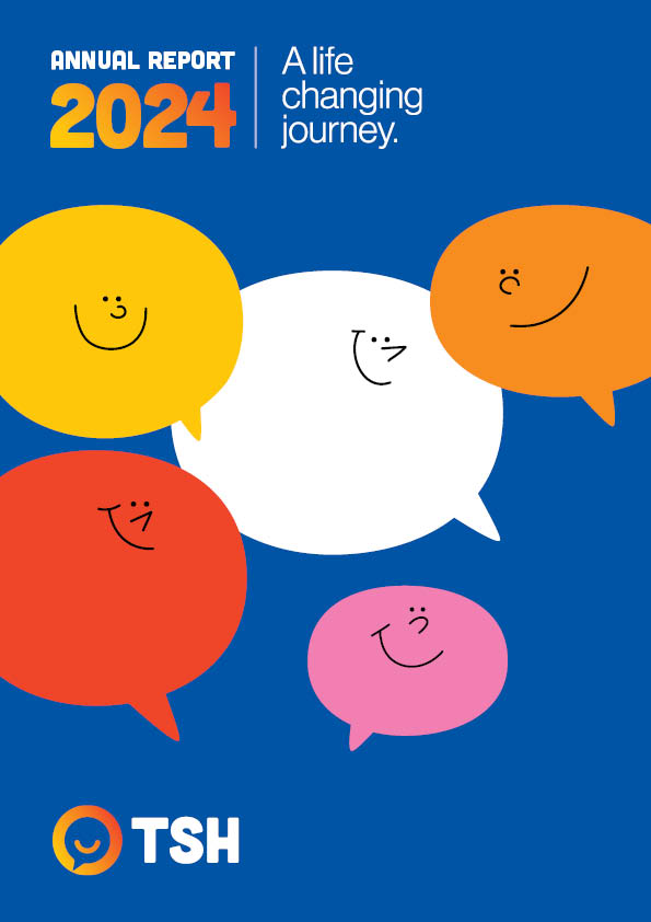 Cover of the 2024 Annual Report. Blue background with TSH branding.
